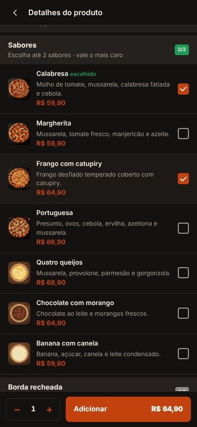 Pizza meia a meia da Dom Forno